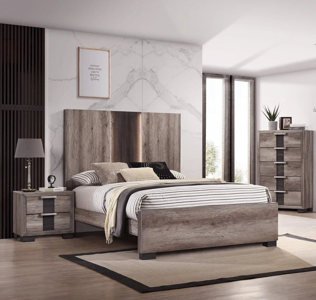 Queen Size Bed Chest Nightstand Set W325761