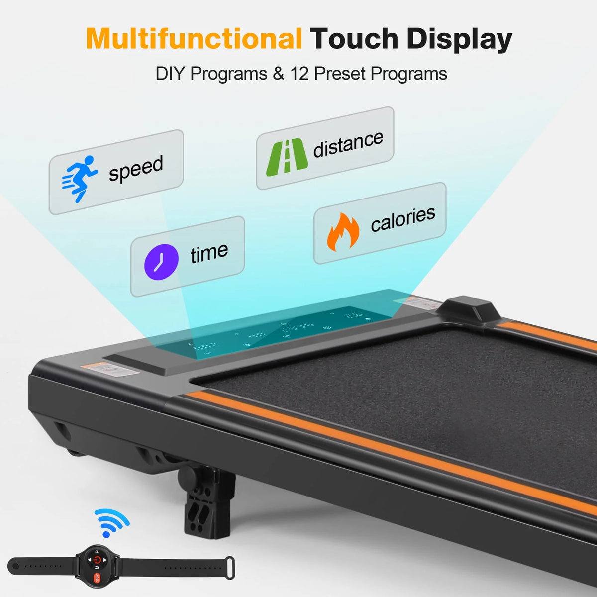 2.5HP Walking Pad Under Desk Treadmill with Remote Control B726