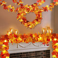 Maple Leaves Garland with Lights S5529