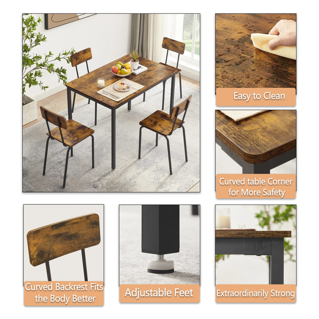 Metal Counter Height Dining Table Set for 4 with Chairs D152807