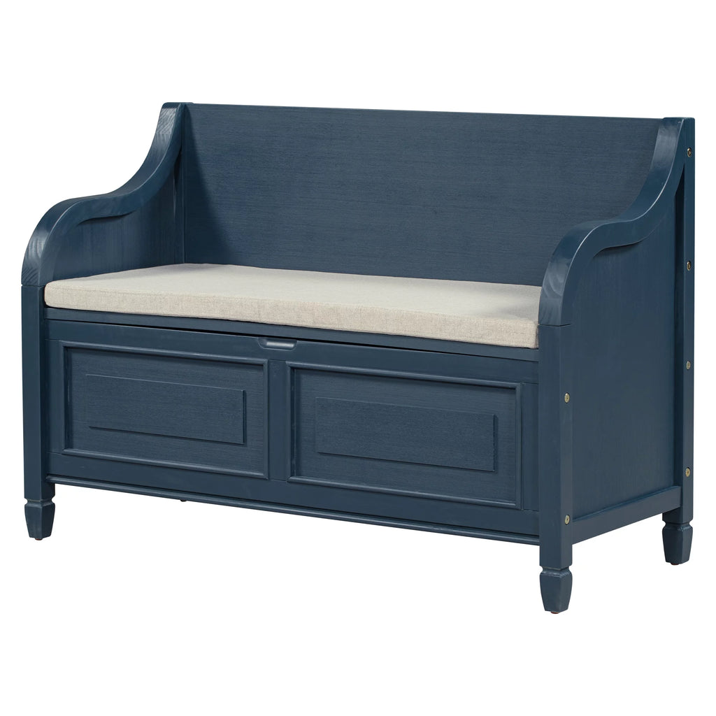 Blue Storage Bench with Hidden Storage H725