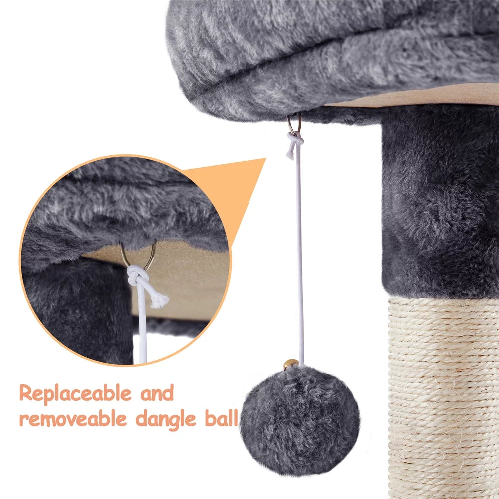 Dark Gray Cat Tree Tower with Condo and Perches T96714