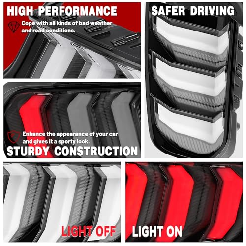 LED Tail Lights Assembly with Clear Lens Black Housing X354