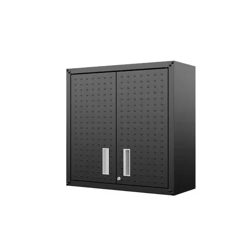 2-Shelf Wall Mount Metal Garage Cabinet in Charcoal Grey X30922