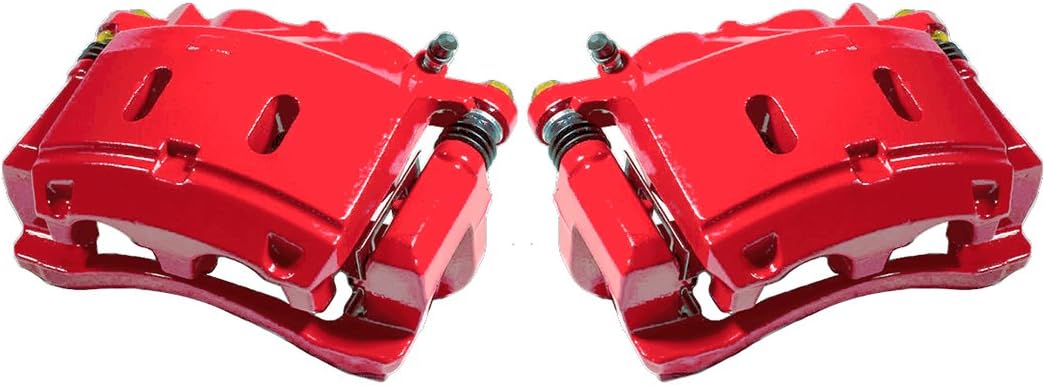 Red Powder Coated Semi-Loaded Caliper Assembly Pair Set M849