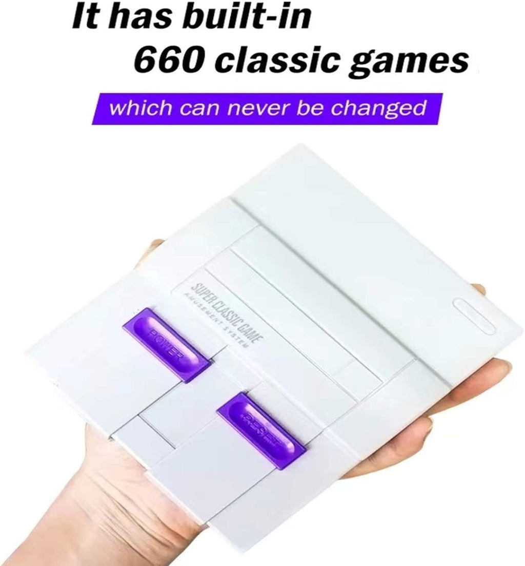 Retro Game Console with Built-in 660 Video Games and 2 Controllers, AV Output, Pack of 2 I80523