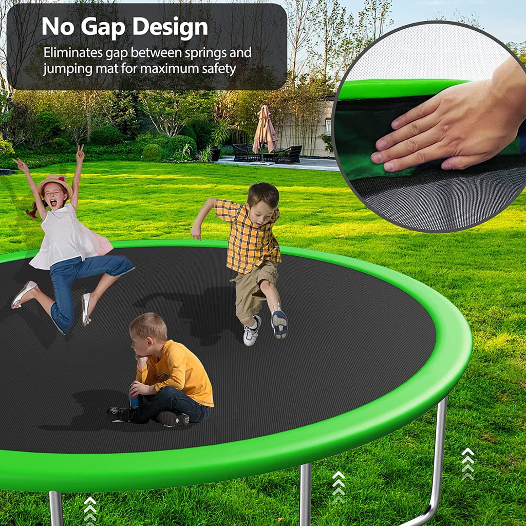 12/14FT Trampoline with Swing and Slide, 1000LBS Capacity N92577
