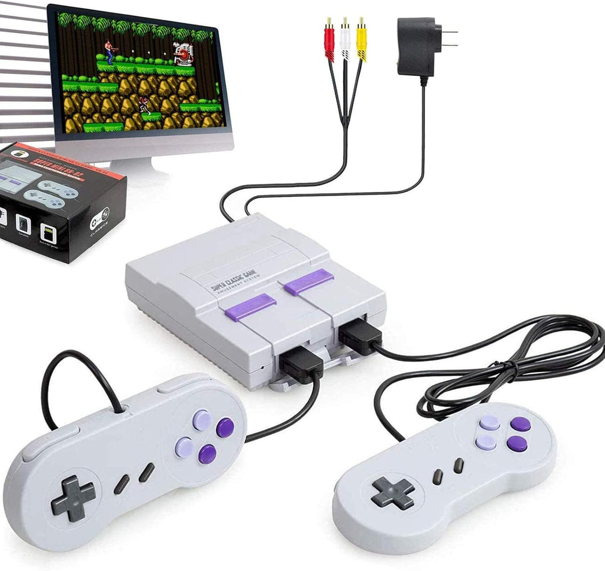 Retro Game Console with Built-in 660 Video Games and 2 Controllers, AV Output, Pack of 2 I80523