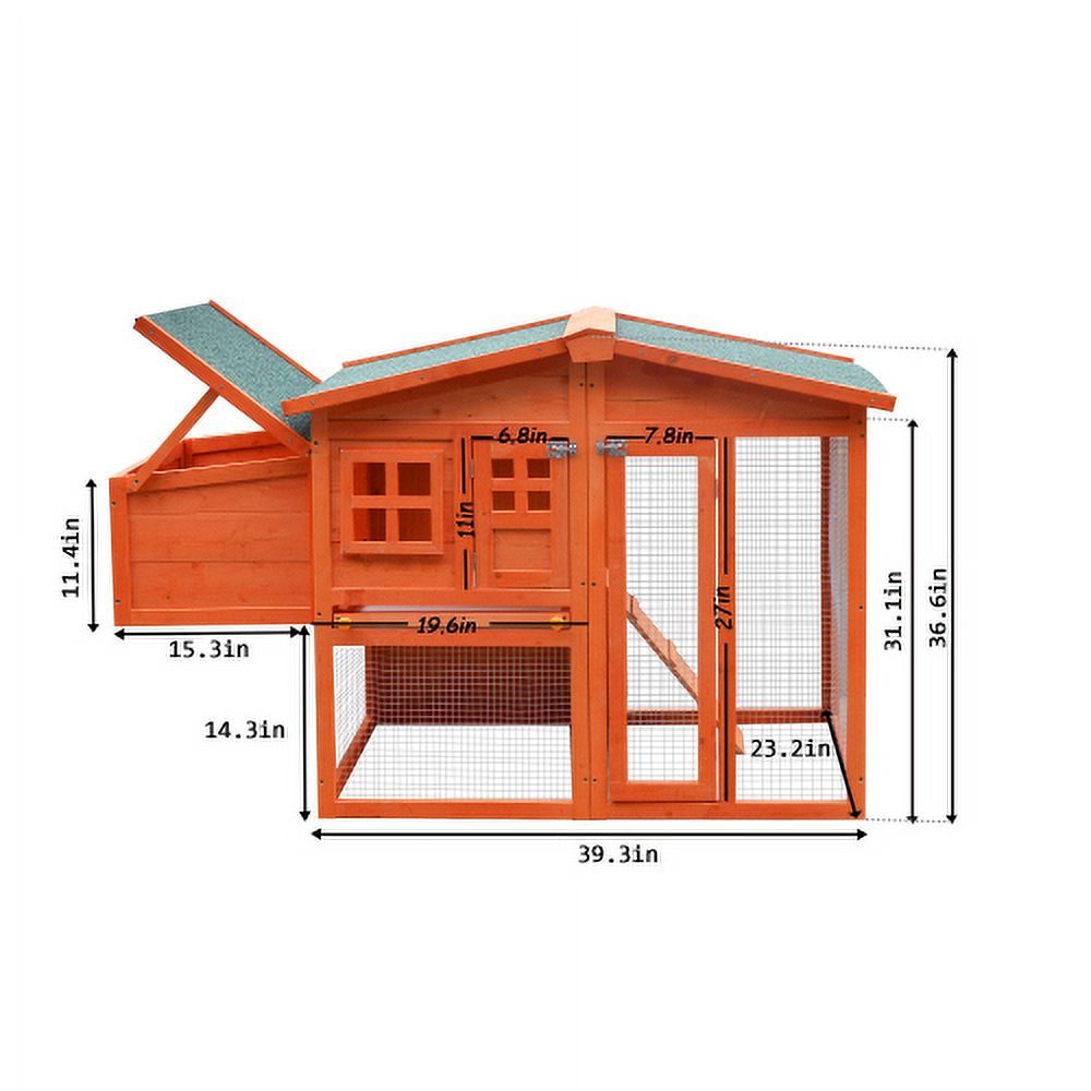 Large Wooden Chicken Coop with Nest Box A431100