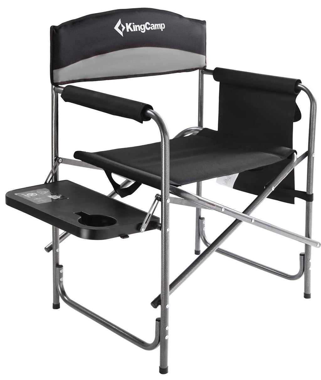 Oversize Padded Folding Director Chair with Side Table and Pocket F4106