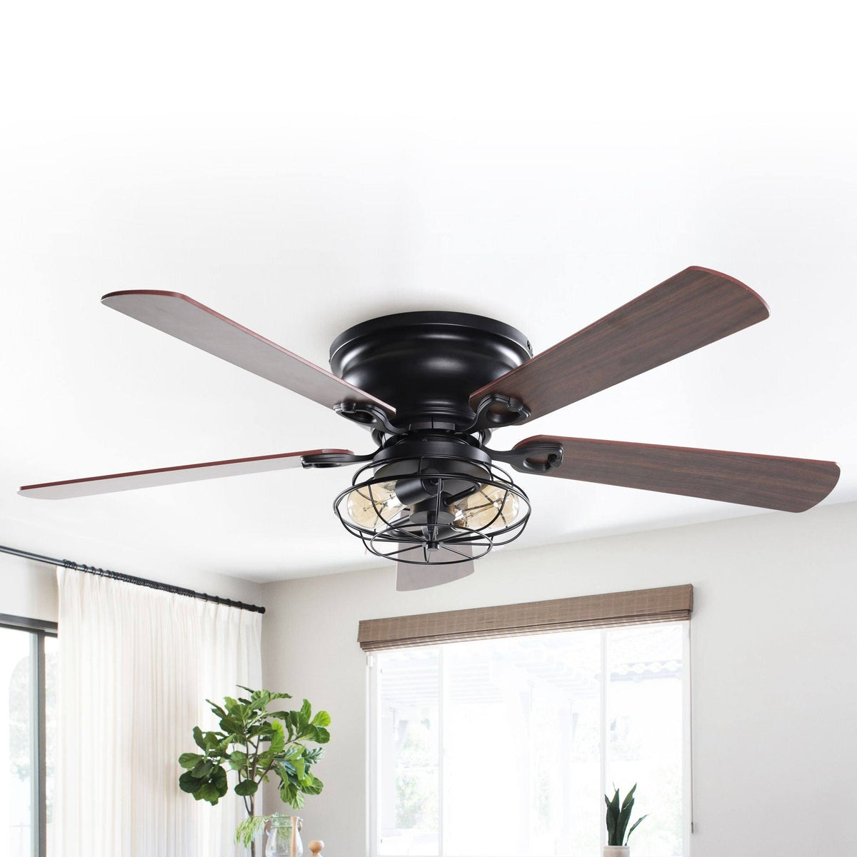 Matte Black Ceiling Fan with Light Kit B11109