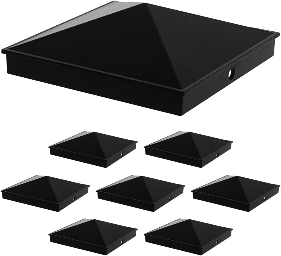 Black 8 Pack Aluminum Pyramid Post Cap Cover W769
