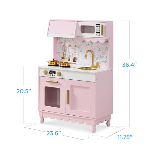 Wooden Pretend Play Kitchen Kids Toy with Storage N8334