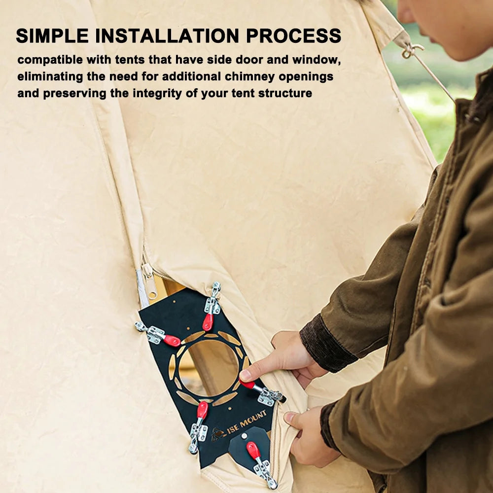 Tent Chimney Anti Scald Plate Clip on Stove Jack Protector P672