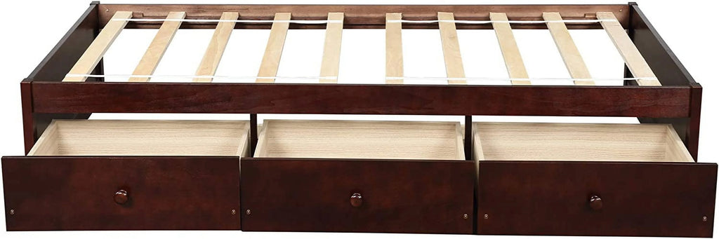 Cherry Wood Storage Bed with 3 Drawers C862519