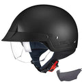 Matte Black Open Face Motorcycle Helmet K1857