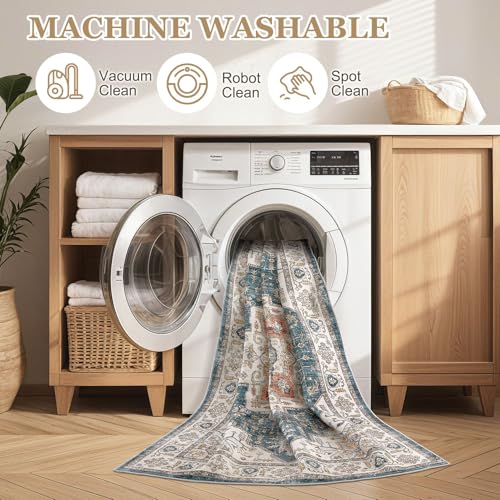 10x14 Washable Vintage Area Rug M3415