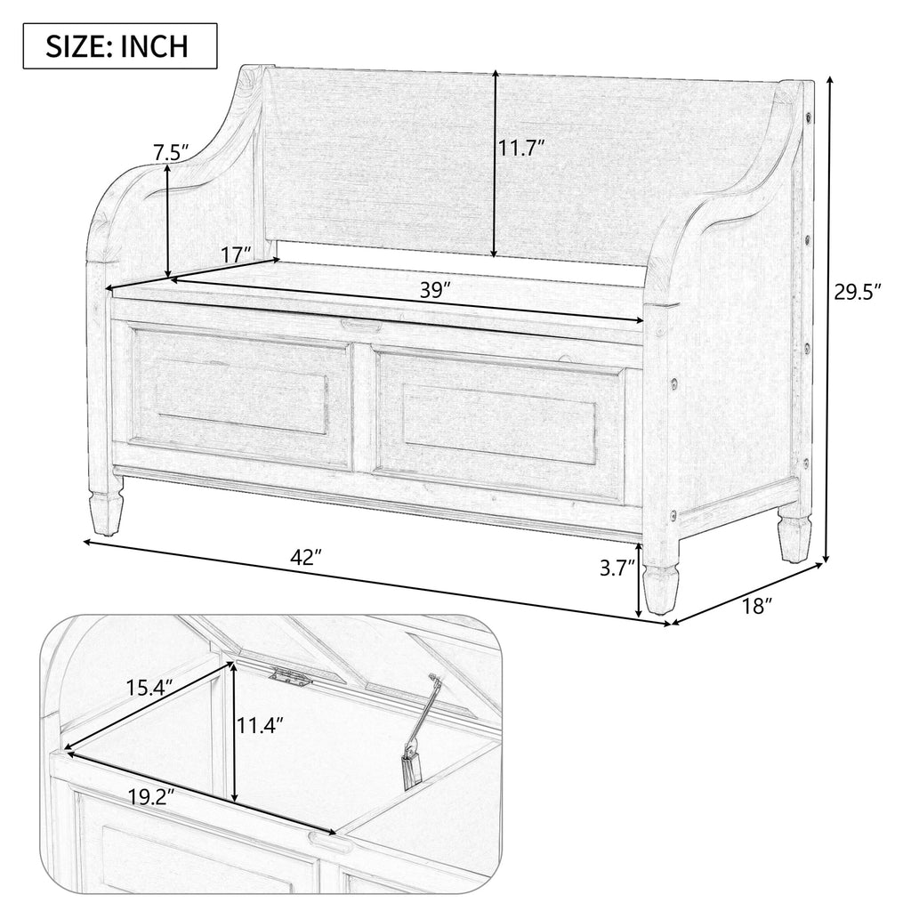 Blue Storage Bench with Hidden Storage H725