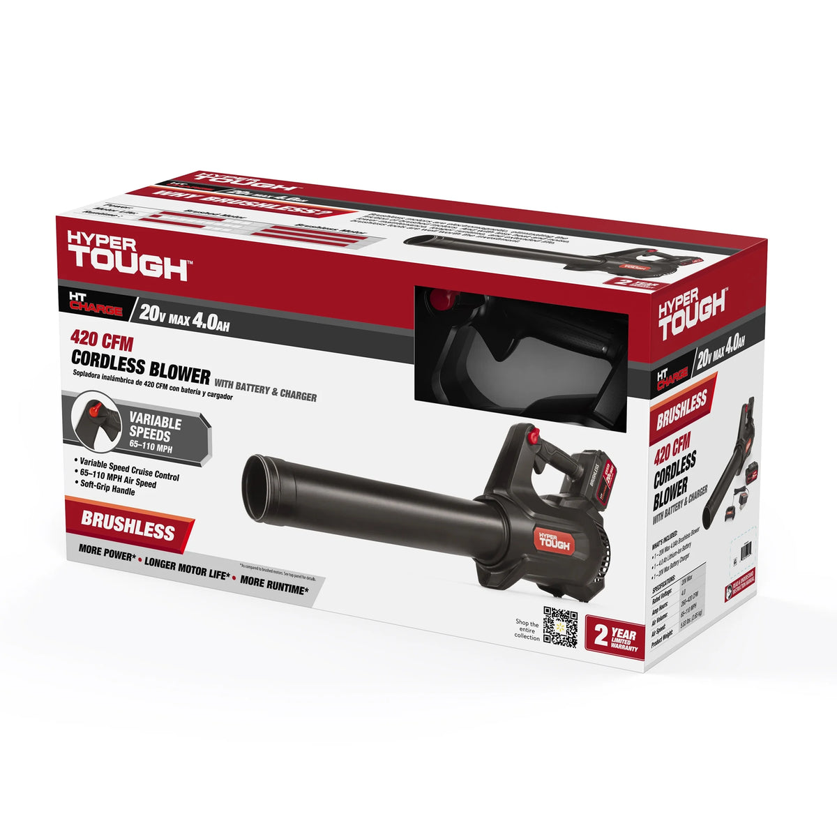 20V Max 110 mph 420 Cfm 4.0Ah Brushless Handheld Battery Blower Y840