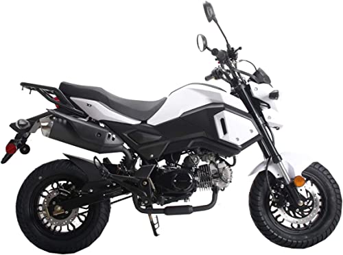 125cc Adult Motorcycle Gas Scooter Dirtbike Dual Sports Bike White Z180