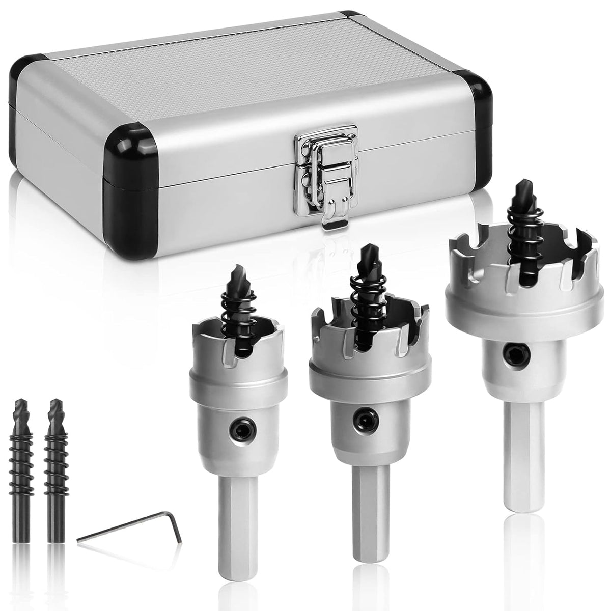 Carbide Hole Saw Kit 6-Piece with Pilot Bit and L-Wrench in Molded Plastic Case B5529