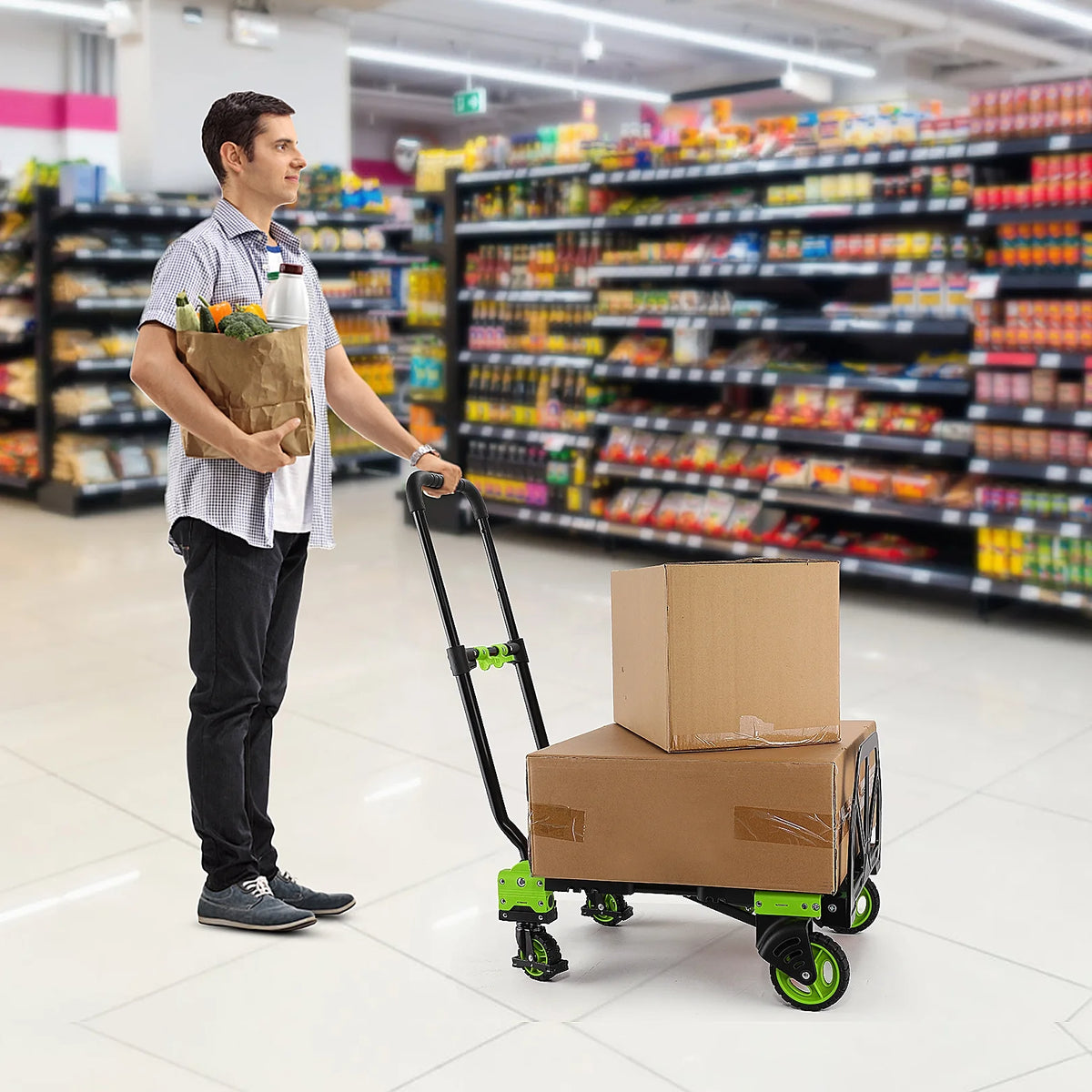 330 lb Folding Hand Truck with Retractable Handle I63487