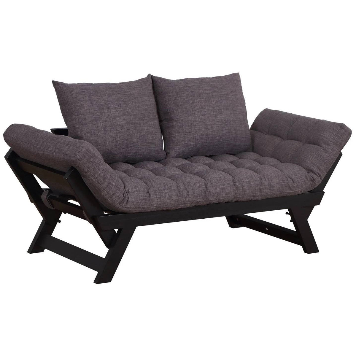 Black Convertible Chaise Lounger Sofa Bed C514