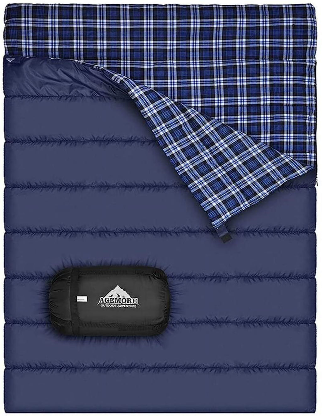 Cotton Flannel Queen Size 2 Person Waterproof Sleeping Bag T351922