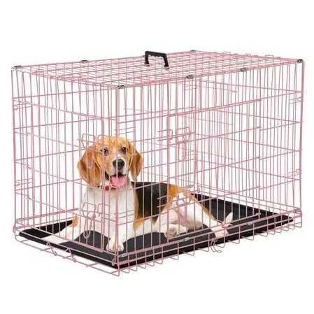 Foldable Large Metal Wire Dog Crate with Plastic Tray X739