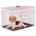 Foldable Large Metal Wire Dog Crate with Plastic Tray X739