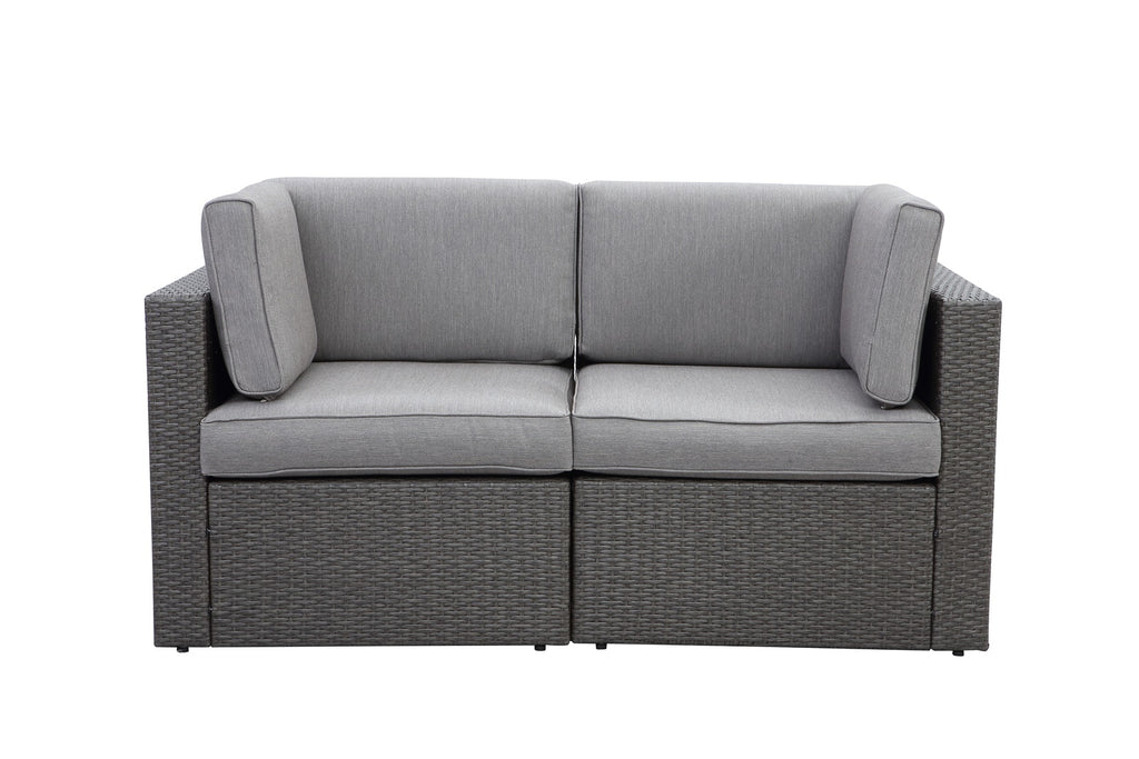 Grey Outdoor Patio Sectional Loveseat U664426
