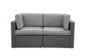Grey Outdoor Patio Sectional Loveseat U664426