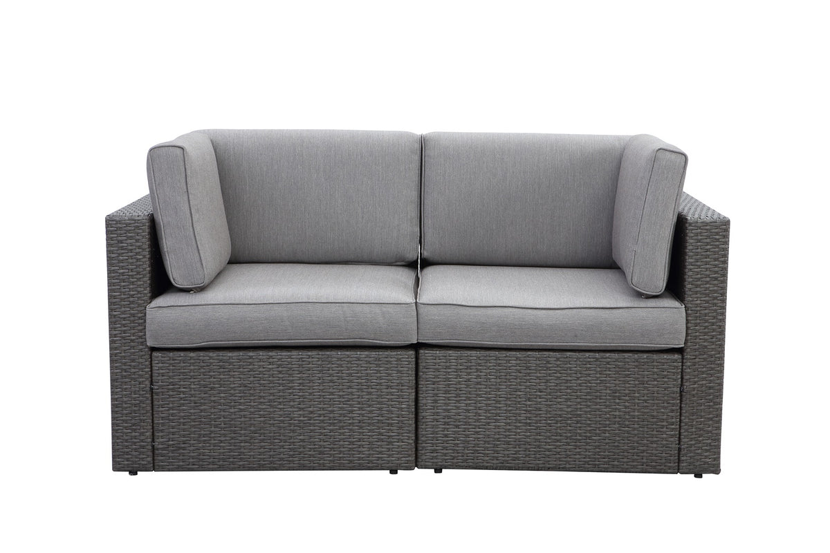 Grey Outdoor Patio Sectional Loveseat U664426