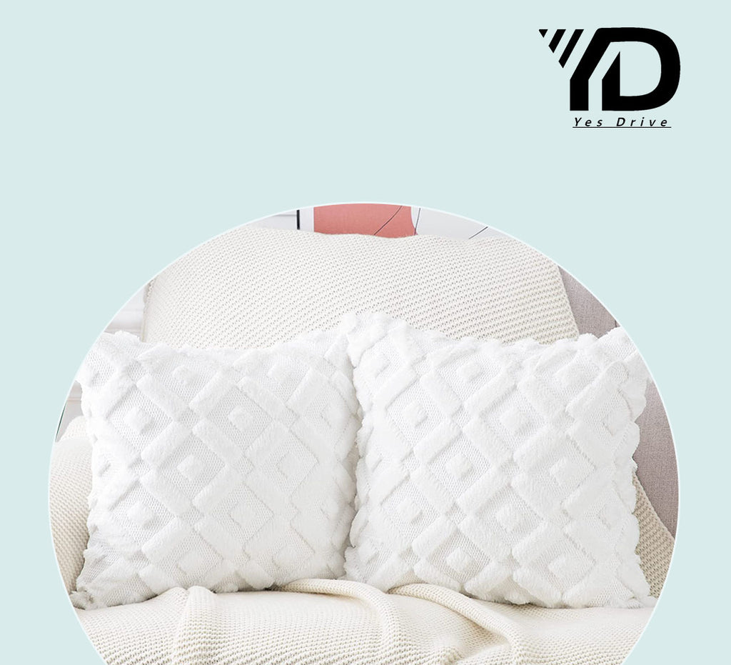 Set of 2 Soft Plush Velvet Decorative Throw Pillow Covers Square Cushion Case L7057