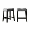 Gray Fabric Saddle Stool Set of 2 C11267