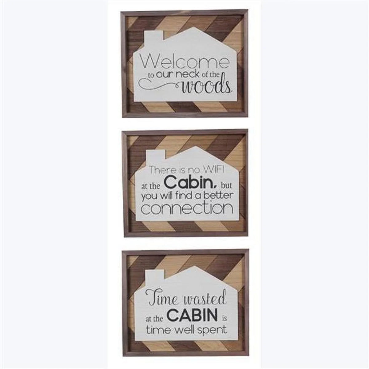 Wood Lodge Cabin Wall Sign 3 Piece W496845