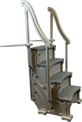 Beige 4 Step Above Ground Swimming Pool Ladder with Handrails U717395