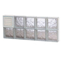 Frameless Wave Pattern Glass Block Window with Dryer Vent T7235