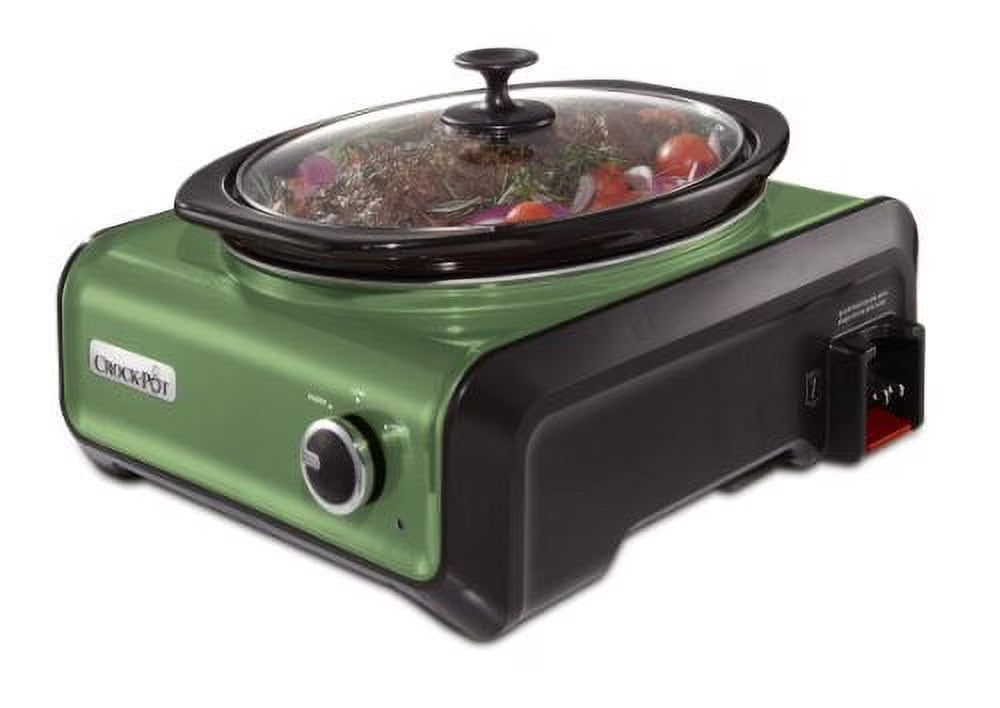 3.5-Quart Metallic Sage Oval Crock-Pot X59526