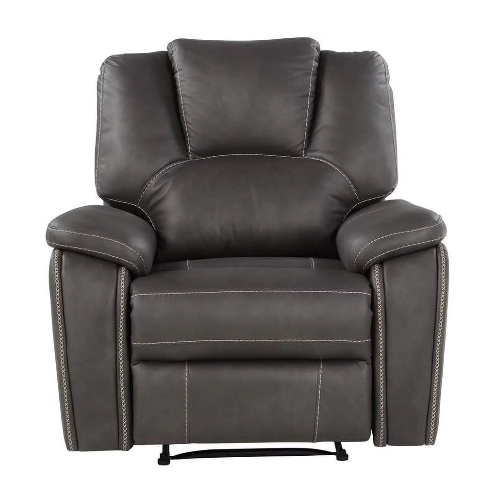 Charcoal Gray Faux Leather Manual Recliner G616