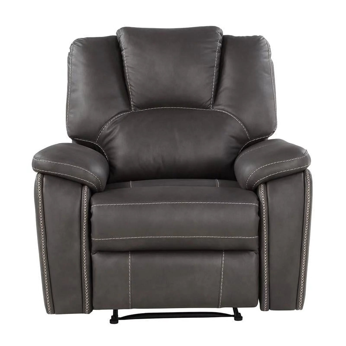Charcoal Gray Faux Leather Manual Recliner G616