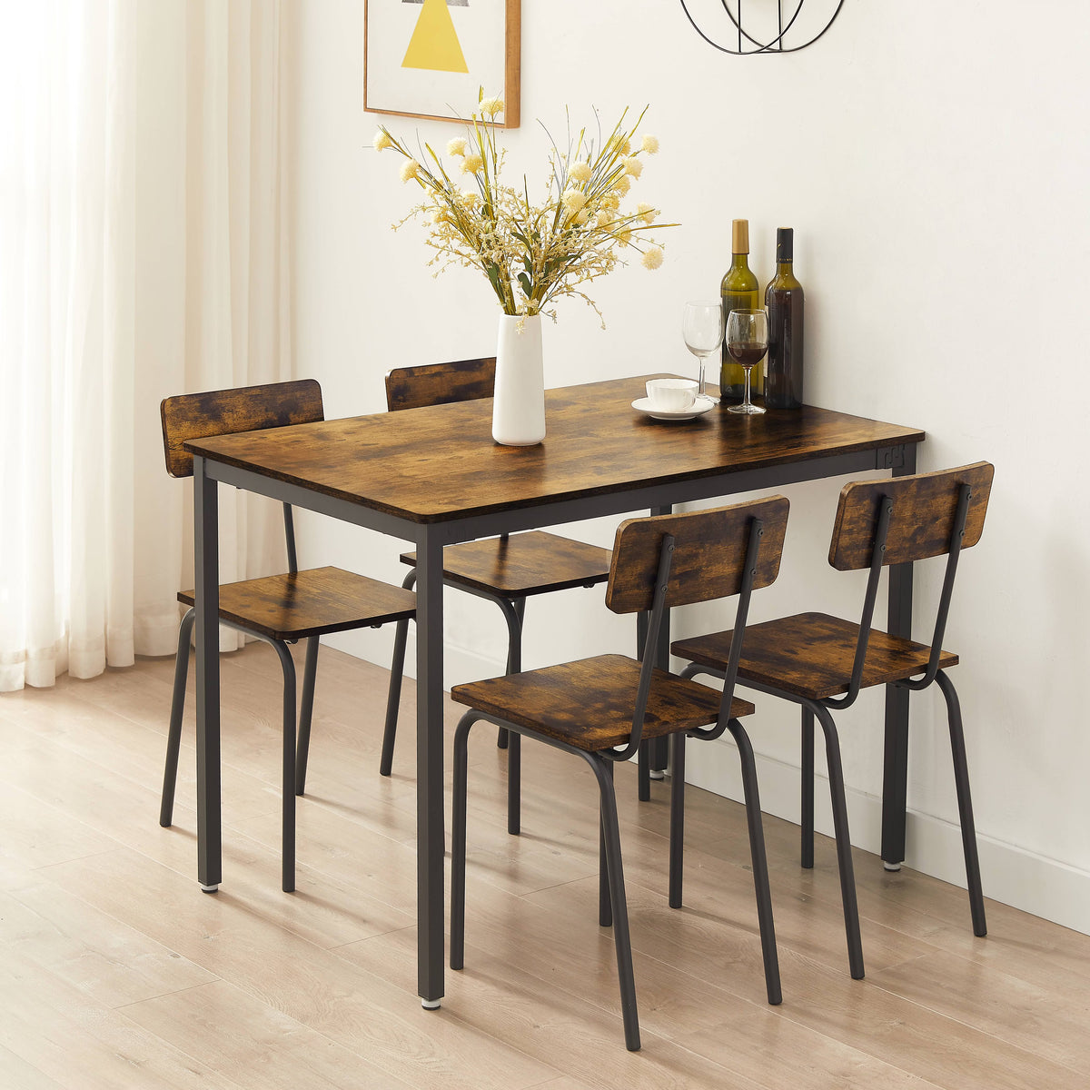 Metal Counter Height Dining Table Set for 4 with Chairs D152807