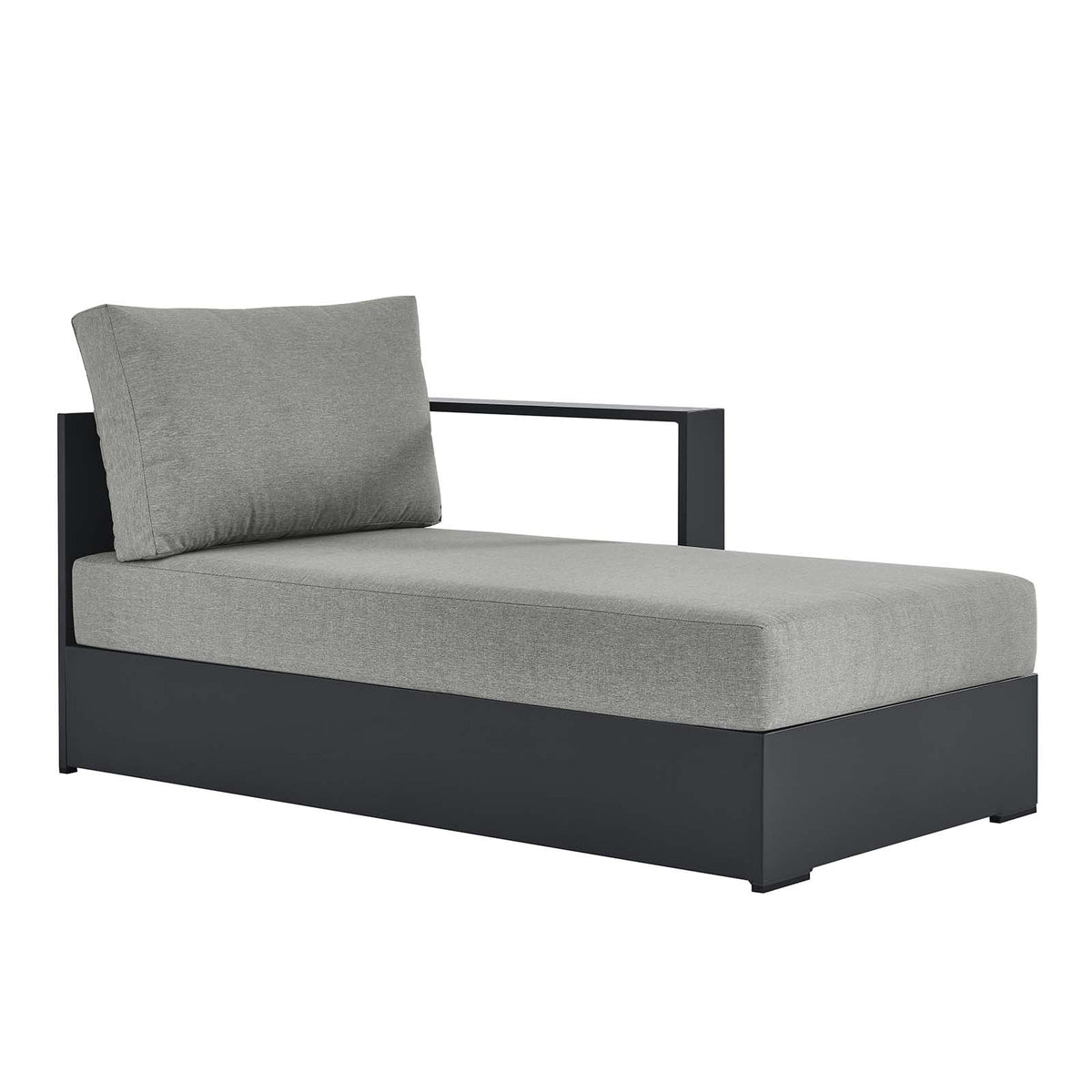 Gray Powder-Coated Aluminum Outdoor Chaise Lounge I762