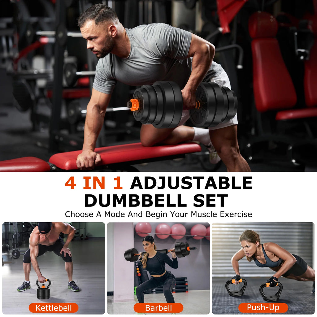66 Lbs Adjustable Dumbbell Set 4 in 1 Weight Set K369154
