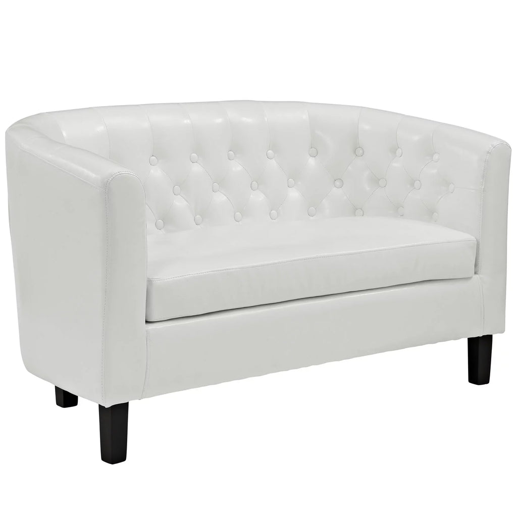 Two Seater Loveseat Sofa White Z509573