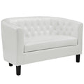 Two Seater Loveseat Sofa White Z509573