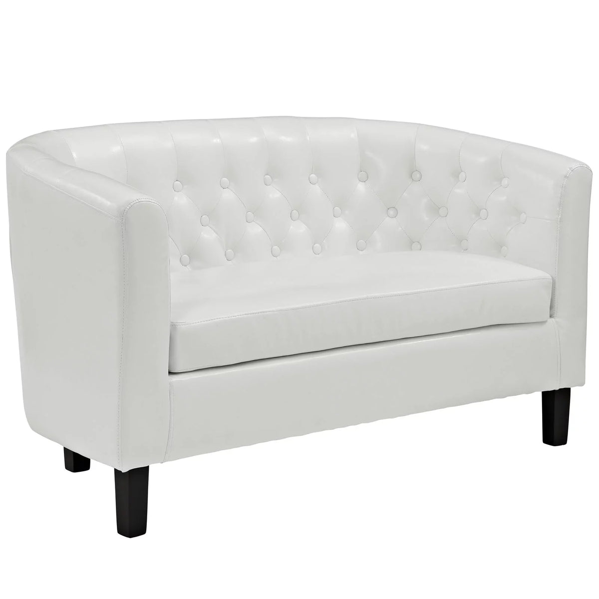 Two Seater Loveseat Sofa White Z509573